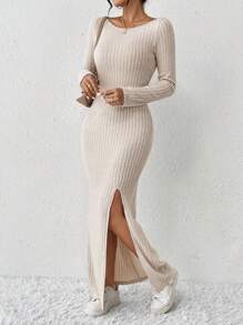 SHEIN Frenchy 女士連身裙 - 杏色 - 查看 1