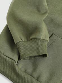 Ashley Baxter Butterfly & Letter Graphic Drawstring Thermal Lined Hoodie - Dark Green - View 5