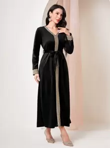 Al Najma 女士金色编织腰带装饰传统服饰