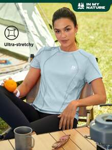 In My Nature 針腳細節戶外T恤 - 淺藍色 - 查看 1