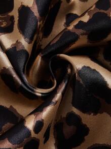 6件套翻领口袋贴布缎面睡衣套装/睡衣套装