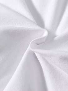 Đứa bé gái Đồ họa trái tim & khẩu hiệu Áo liền quần chặt & Tương phản Đường may bên Quần thể thao - trắng - Xem 6