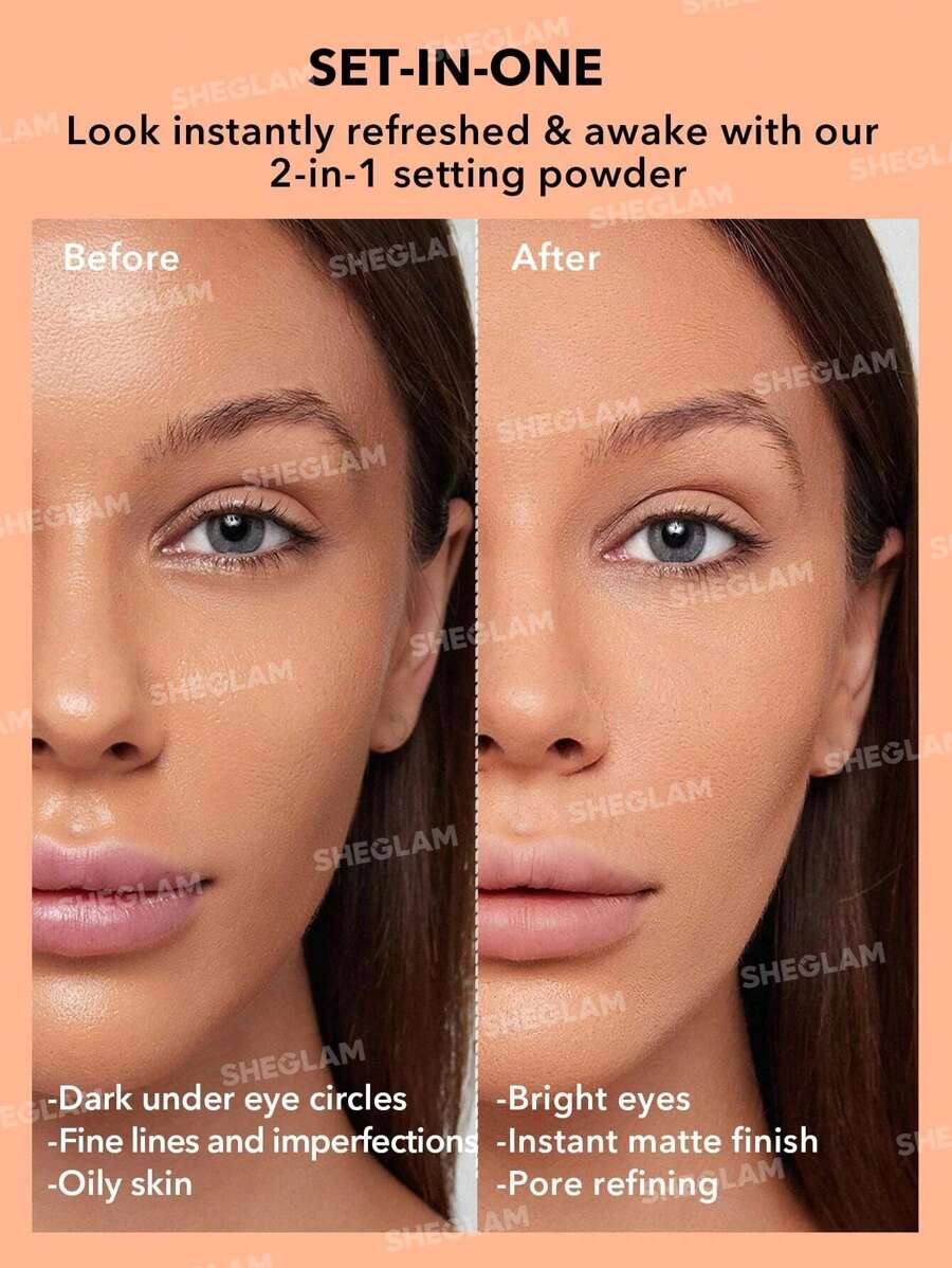 SHEGLAM Face & Under Eye Setting Powder DuoTranslucent 2 In 1