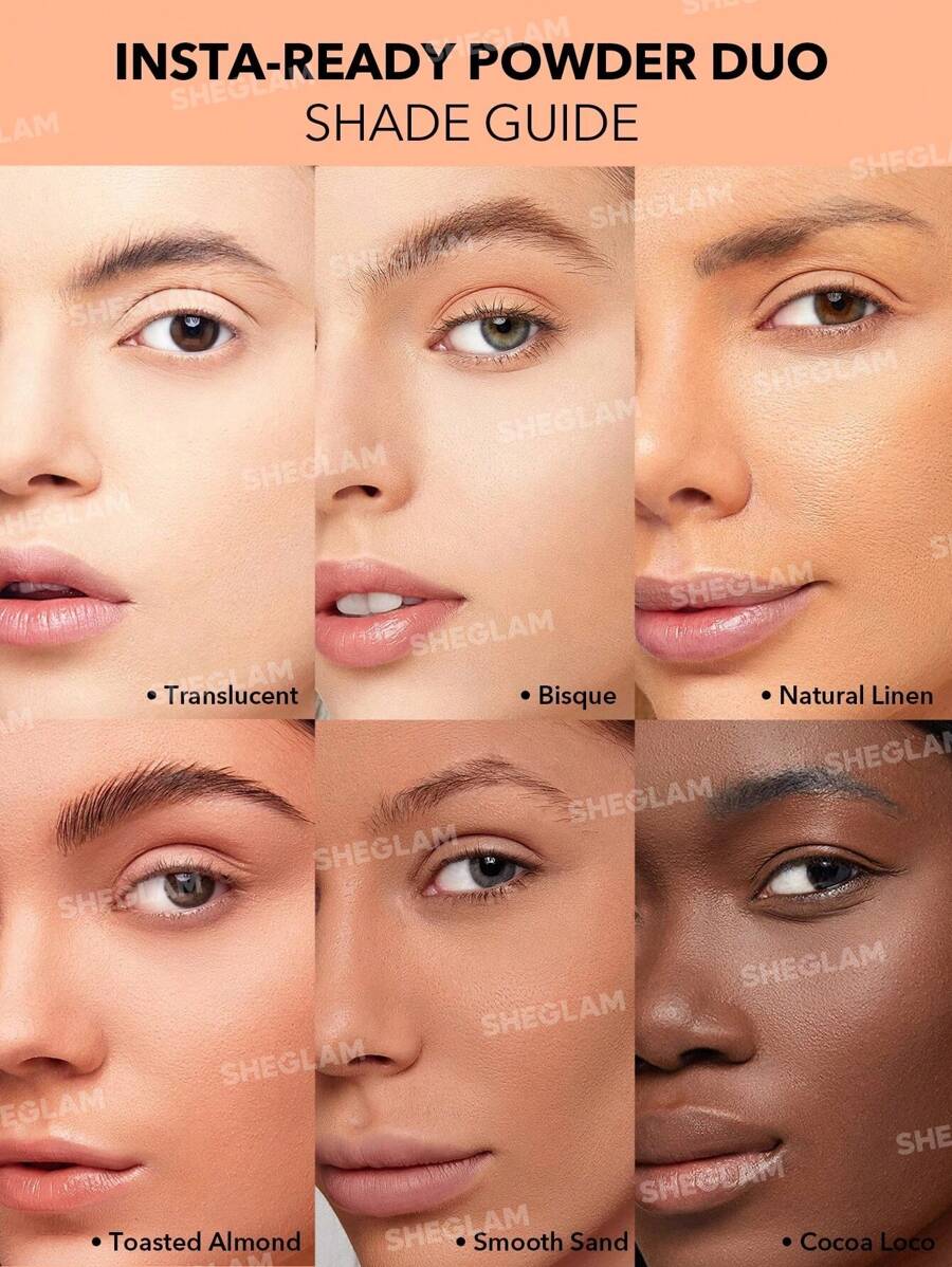 SHEGLAM Face & Under Eye Setting Powder DuoTranslucent 2 In 1