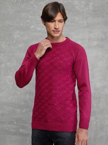 RueChic Men Raglan Sleeve Solid Sweater - Beige - View 3