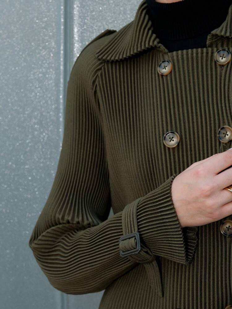 Women's Double-breasted Shoulder Strap Buckle Jacket