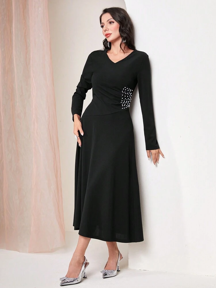 Women's Pearl Bead Detail Sheath Dress