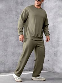 Manfinity Homme Men Plus Solid Sweatshirt & Sweatpants