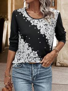 EMERY ROSE 印花T恤 - 黑色 - 查看 6