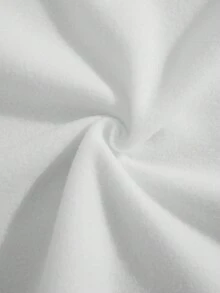 SHEIN EZwear Sọ & Đồ họa Khẩu hiệu Lót nhiệt Áo nỉ - trắng - Xem 5