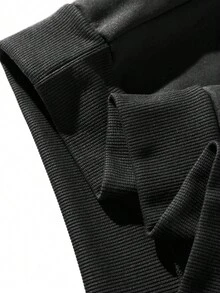 SHEIN EZwear Lá thư & Đồ họa  Gấu Lót nhiệt Áo nỉ - màu đen - Xem 4