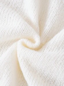 SHEIN 女小童小高領拼接邊套頭毛衣