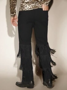 FeverCity Men Fringe Trim Pants - Multicolor - View 3