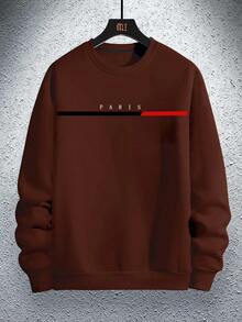 Manfinity Homme Lỏng lẻo phù hợp Nam Đồ họa Chữ cái Thả vai Áo nỉ - màu nâu - Xem 4