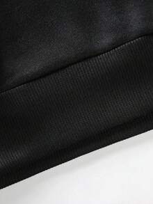 Manfinity Homme 男士標語&星星圖案落肩袖運動衫 - 黑色 - 查看 6