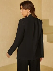 UNIQUE21 披肩領單釦西裝外套 - 黑色 - 查看 2