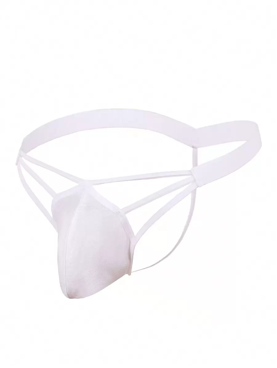 Hombres Suspensorio unicolor - Blanco - Ver 1