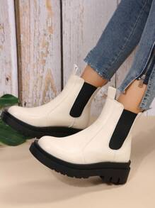 Fall/Winter 2025 Thick-Soled Fashion Boots - Beige - View 4