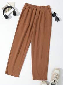 DAZY Men's Slant Pocket Trousers - Brown - View 3