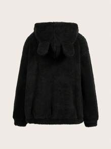 SHEIN Maternity 2pcs Solid Drop Shoulder 3D Ear Design Sweatshirt, For Winter - Multicolor - View 10