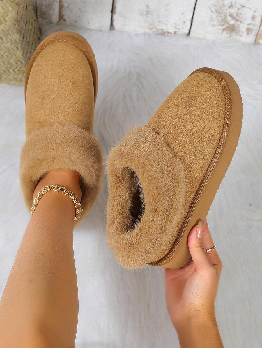 Women's Fashion Snow Boots For Winter - Camel - View 1