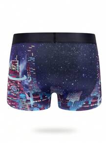 Men's Boxer Briefs With Planet Print - Multicolor - View 2