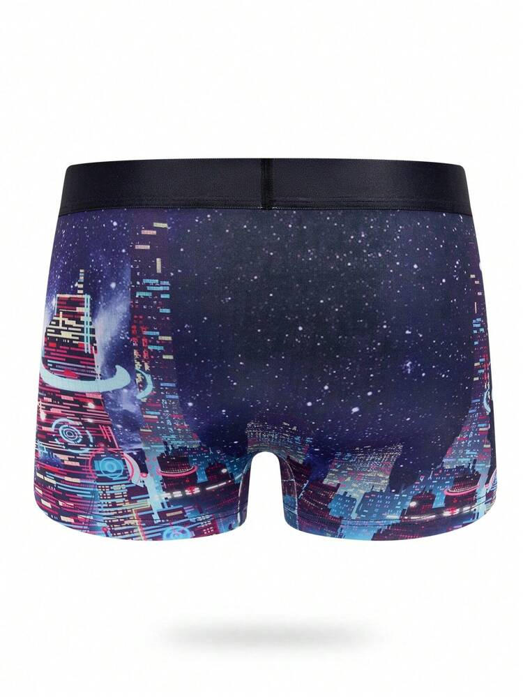 Men's Boxer Briefs With Planet Print