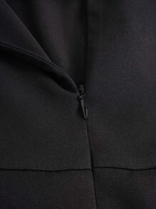 SHEIN Unity 串珠翻領A字洋裝 - 黑色 - 查看 5