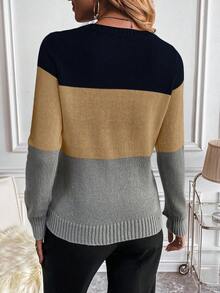 SHEIN Essnce Khối màu Xoắn Dan Áo len - Nhiều màu - Xem 2