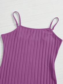 SHEIN EZwear Ribbed Cami Bodycon Mini Dress - Purple - View 5