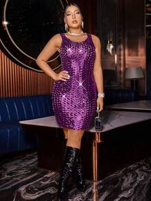 SHEIN Allurite Hơn Xu hướng: Cắt giảm Váy bodycon - Màu Hồng Tươi - Xem 5