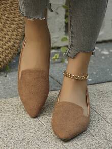 時尚尖頭平底鞋適用於日常穿著 - 棕色 - 查看 3