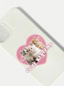 ROMWE Kawaii Mèo & In Hoạt hình Ốp lưng & bao da điện thoại - Màu Hồng Tươi - Xem 2