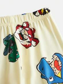 SHEIN Tween Boy Letter Graphic Tee & Pants PJ Set - Multicolor - View 13