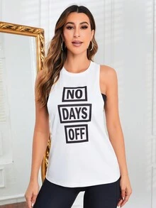SHEIN Daily&Casual Letter Graphic Sports Tank Top