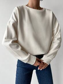 Sweat-shirt Graphique De Slogan Épaule tombante