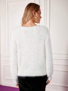 MOTF PREMIUM 毛茸茸針織毛衣 - 白色 - 查看 9