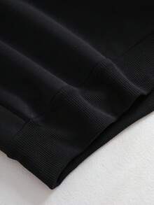 SHEIN EZwear 女士連帽衛衣 - 黑色 - 查看 4