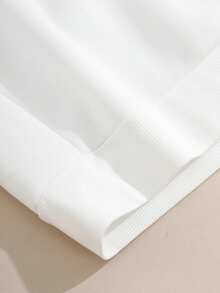 SHEIN EZwear 大碼字母人物圖案運動衫 - 白色 - 查看 4