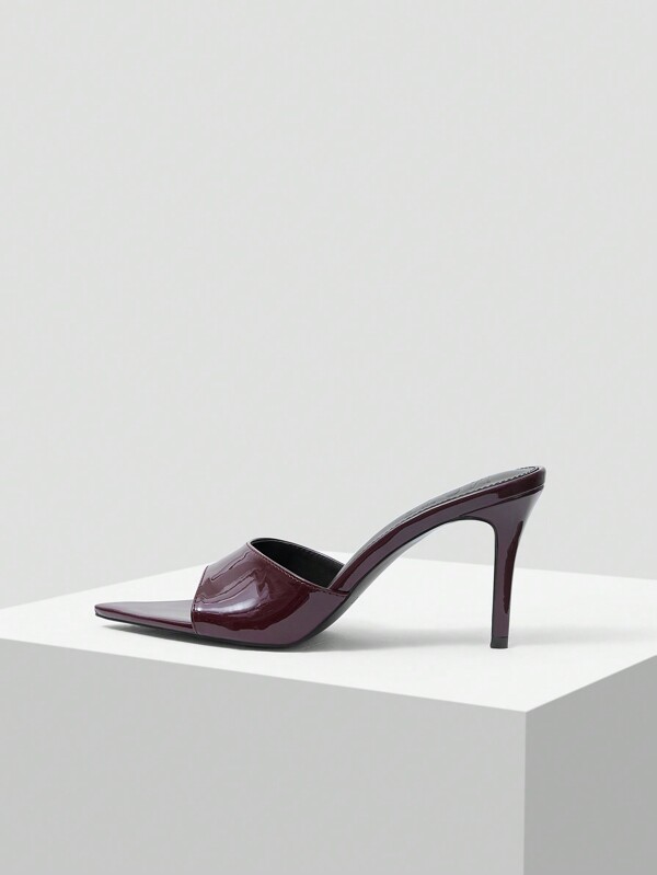 MOTF PREMIUM Sandali con tacco a spillo dalla punta affusolata, scarpe per vacanze estive e autunnali, sandali color bordeaux, adatti per Capodanno, primavera, vacanze di primavera e Pasqua