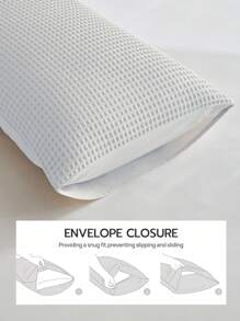 LongNap™ 2 cái vỏ gối hình bánh quế 100% cotton tự nhiên, cảm giác thoải mái, trang trí đẹp mắt và phong cách cho phòng ngủ của bạn - trắng - Xem 5