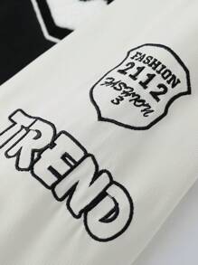 Manfinity EMRG Nam In thư Tương phản Màu sắc Áo khoác bóng chày - màu đen - Xem 4