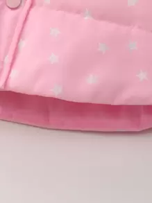 Palton căptușit cu glugă, căptușită termic, cu imprimeu stele pentru fetiță - Roz - Vizualizare 4