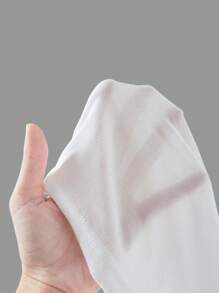 SHEIN EZwear Top bandeau unicolor fruncido lateral de espalda abierta con cordón - Blanco - Ver 8