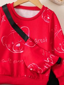 SHEIN Chàng trai trẻ Đồ họa Hoạt hình Áo len & Quần nỉ & Cái túi - Nhiều màu - Xem 3