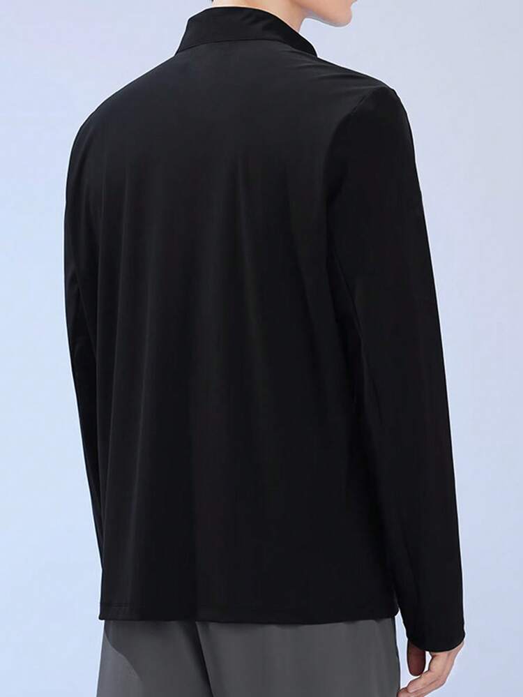 Boyfriend Style Men's Letter Print Track Jacket Workout Tops Sports Jacket