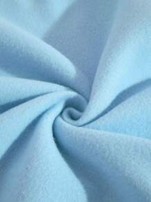 SHEIN EZwear Letter & Spider Graphic Thermal Lined Drawstring Hoodie - Blue - View 4