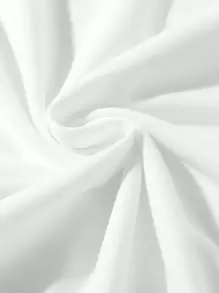 Manfinity Homme Camiseta de verano para hombre casual suelta con hombro caído y estampado cruzado impreso - Blanco - Ver 4