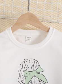 Teen Girl Figure Graphic Pullover & Belted Skirt