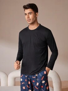 Nam Áo phông trơn & In Toàn bộ Quần Bộ PJ - Màu xanh hải quân - Xem 5
